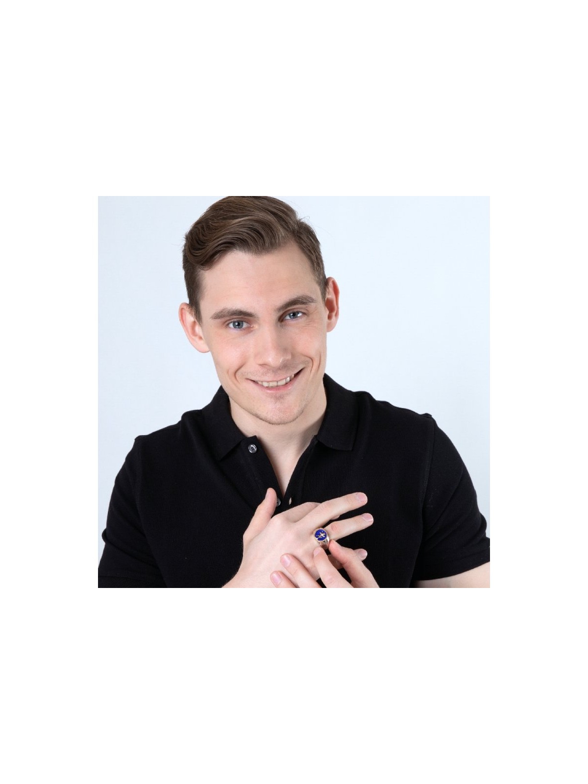 טבעת גבר מצופה כסף סטרלינג ומצופה זהב עם אריה ... | טבעות יהודיות